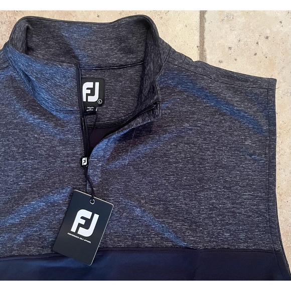 FootJoy Other - FootJoy Heather Yoke 1/2 Zip Vest Mens Large Black Gray Golf Pullover FJ - NEW